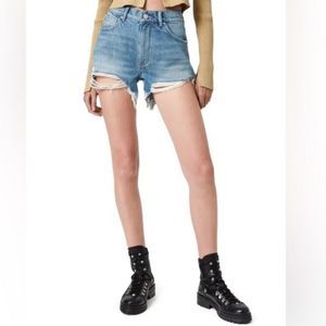 ALLSAINTS Remi Cut Off Distressed Shorts Size 28 Denim Jean